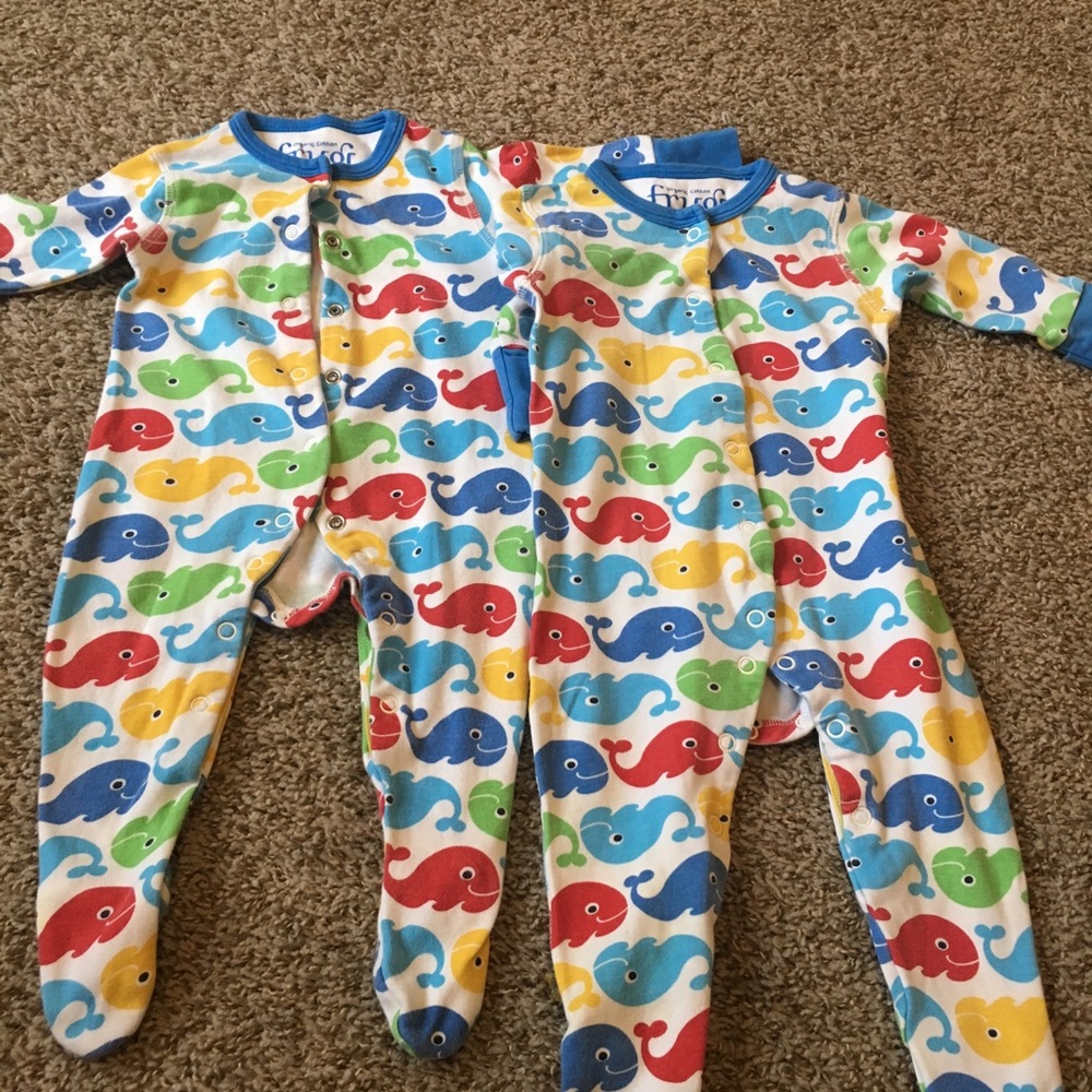 Frugi organic cotton baby boy sleepsuits